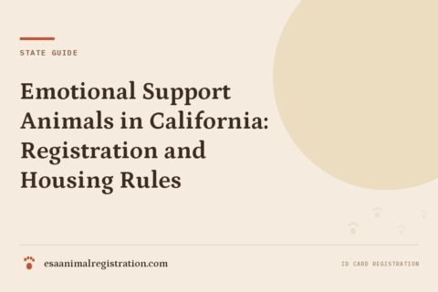Emotional Support Animals in California: Registration and Housing Rules