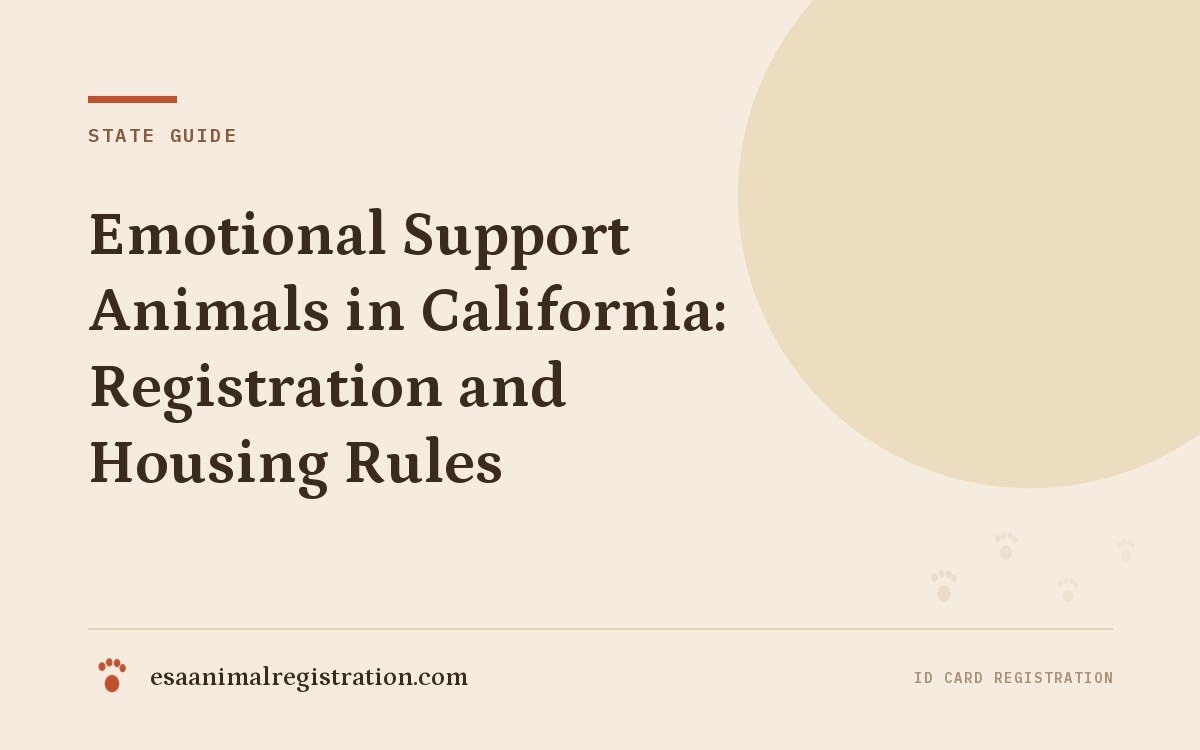 Emotional Support Animals in California: Registration and Housing Rules