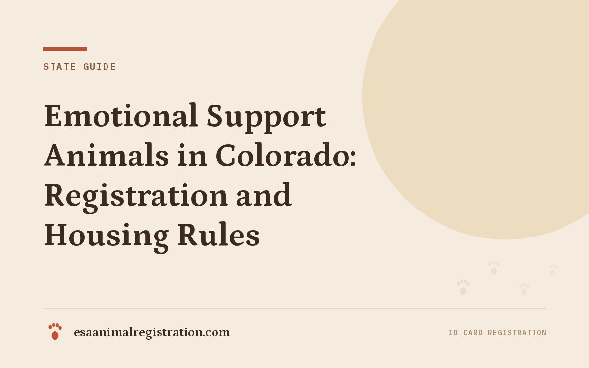 Emotional Support Animals in Colorado: Registration and Housing Rules