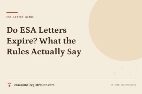 Do ESA Letters Expire? What the Rules Actually Say