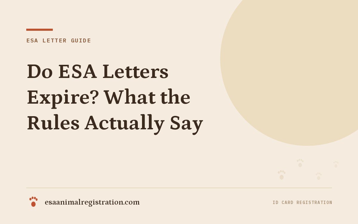 Do ESA Letters Expire? What the Rules Actually Say