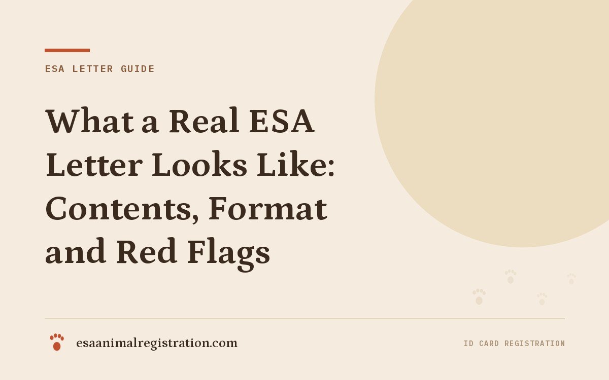What a Real ESA Letter Looks Like: Contents, Format and Red Flags