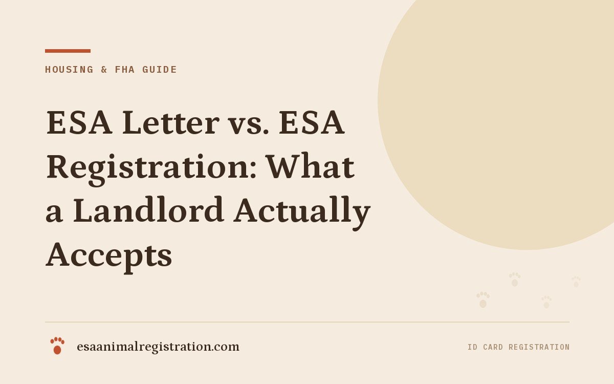 ESA Letter vs. ESA Registration: What a Landlord Actually Accepts