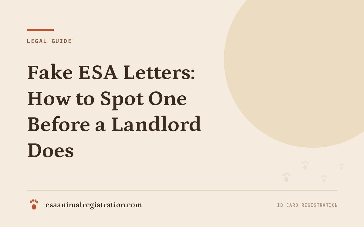 Fake ESA Letters: How to Spot One Before a Landlord Does