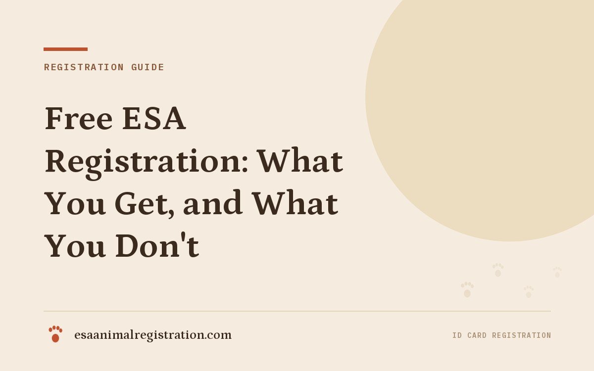 Free ESA Registration: What You Get, and What You Don't