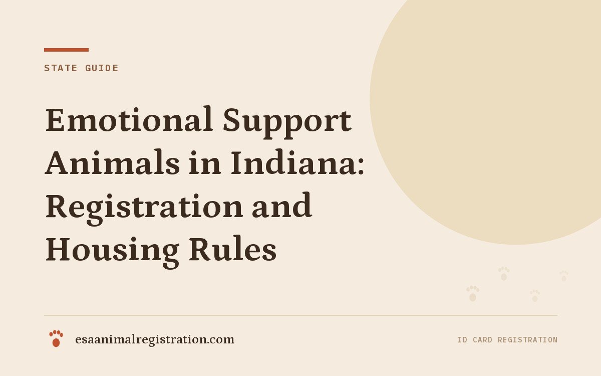 Emotional Support Animals in Indiana: Registration and Housing Rules