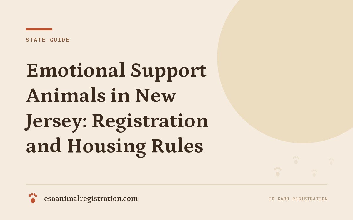 Emotional Support Animals in New Jersey: Registration and Housing Rules