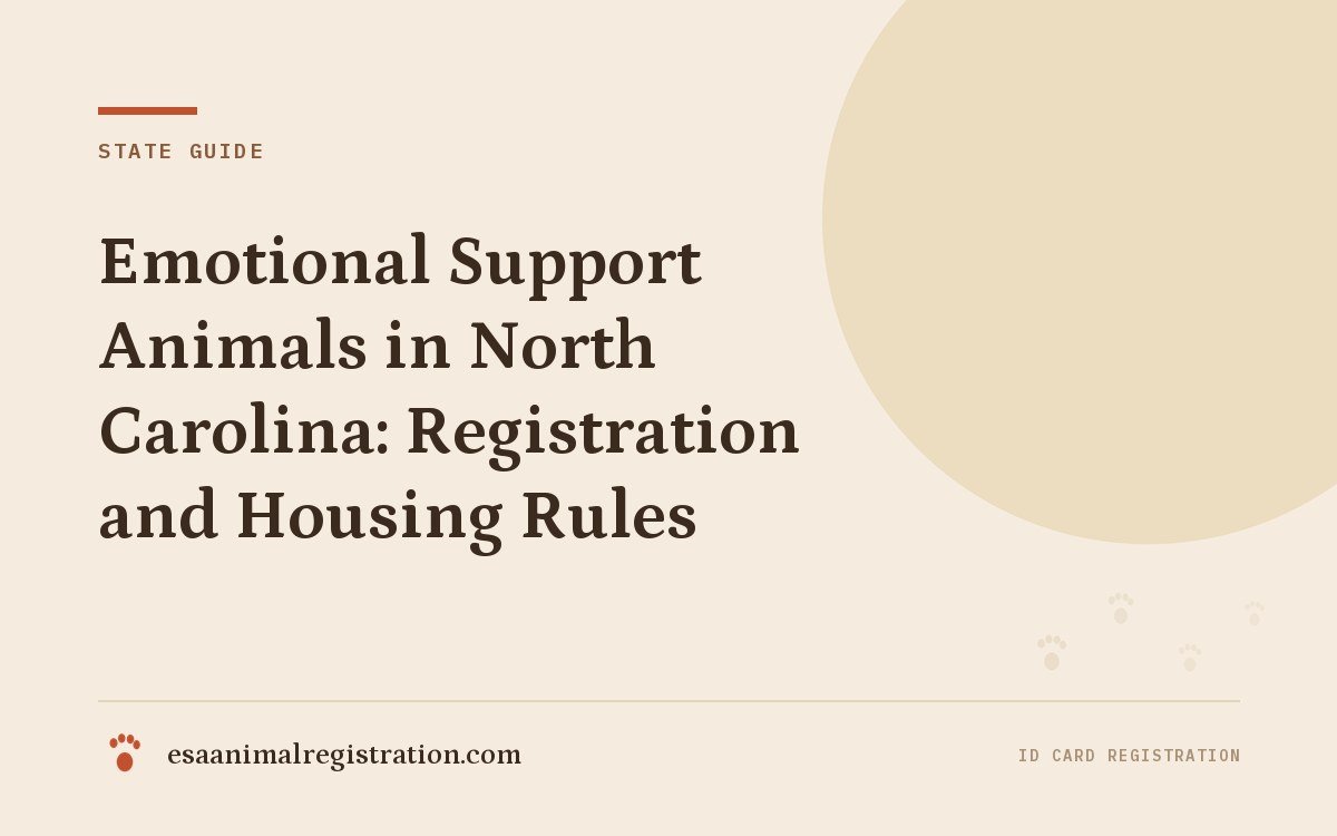 Emotional Support Animals in North Carolina: Registration and Housing Rules