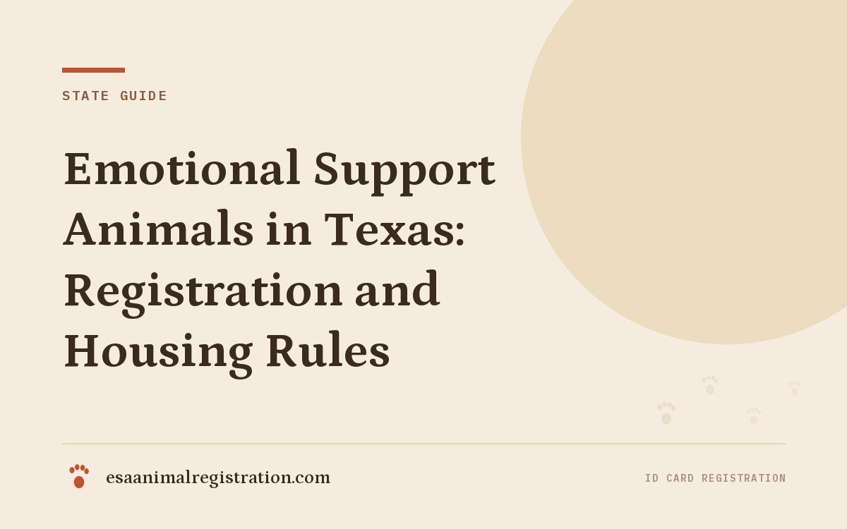Emotional Support Animals in Texas: Registration and Housing Rules